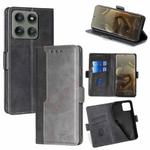 For Motorola Edge 60 Pro 5G Contrast Color Side Buckle Leather Phone Case(Black + Grey)