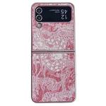 For Samsung Galaxy Z Flip4 Embroidery Style Full Coverage Phone Case(Pink)