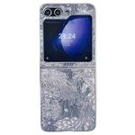 For Samsung Galaxy Z Flip5 Embroidery Style Full Coverage Phone Case(Grey)