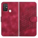 For ZTE Blade A52 YX0060 Elephant Head Embossed Phone Leather Case with Lanyard(Rose Red)