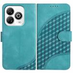 For ZTE Blade A75 4G YX0060 Elephant Head Embossed Phone Leather Case with Lanyard(Light Blue)