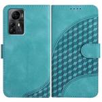 For ZTE Blade V41 Smart YX0060 Elephant Head Embossed Phone Leather Case with Lanyard(Light Blue)