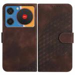 For ZTE nubia Music YX0060 Elephant Head Embossed Phone Leather Case with Lanyard(Coffee)