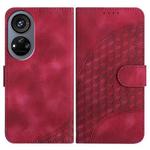 For ZTE Voyage 40 YX0060 Elephant Head Embossed Phone Leather Case with Lanyard(Rose Red)