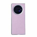 For vivo X Fold3 Pearlescent Paint Morandi Solid Color Leather Texture Phone Case(Purple)