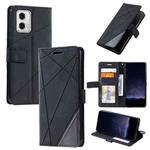 For Motorola Moto G53 5G Skin Feel Splicing Leather Phone Case(Black)