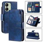 For Xiaomi Redmi 13C 4G Global Tri-Fold 9-Card Wallets Leather Phone Case(Blue)