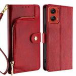 For Motorola Moto G Stylus 5G 2024 Zipper Bag Leather Phone Case(Red)