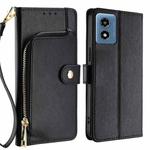 For Motorola Moto G 5G 2024 Zipper Bag Leather Phone Case(Black)