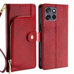 For Motorola Edge 50 Neo 5G Zipper Bag Leather Phone Case(Red)