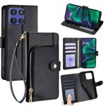 For Motorola Moto G Stylus 5G 2025 Zipper Bag Leather Phone Case(Black)