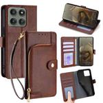 For Motorola Edge 60 Pro 5G Zipper Bag Leather Phone Case(Brown)