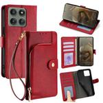 For Motorola Edge 60 Pro 5G Zipper Bag Leather Phone Case(Red)