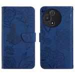 For TCL 60 5G HT03 Skin Feel Butterfly Embossed Flip Leather Phone Case(Blue)