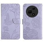 For TCL 60 NxtPaper 4G HT03 Skin Feel Butterfly Embossed Flip Leather Phone Case(Purple)