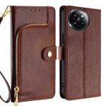 For Xiaomi Civi 4 Pro Zipper Bag Leather Phone Case(Brown)