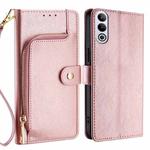For OnePlus Ace 3V 5G Zipper Bag Leather Phone Case(Rose Gold)