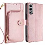 For OnePlus Nord CE4 Zipper Bag Leather Phone Case(Rose Gold)