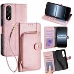 For OnePlus Ace 5 Ultra / Nord 5 Zipper Bag Leather Phone Case(Rose Gold)