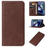 For TCL 50 5G Magnetic Closure Leather Phone Case(Brown)