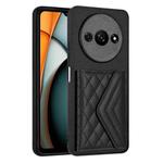 For Xiaomi Redmi A3 4G Rhombic Texture Card Bag RFID Phone Case(Black)