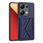 For Xiaomi Redmi Note 13 Pro 4G Global Rhombic Texture Card Bag RFID Phone Case(Dark Purple)