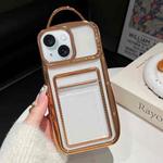For iPhone 13 Electroplated Clear Card Slot TPU Phone Case(Gold)