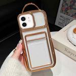 For iPhone 11 Electroplated Clear Card Slot TPU Phone Case(Gold)