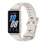 For Samsung Galaxy Fit 3 Mijobs Flat Hole Silicone Watch Band(Grey+Silver)