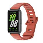 For Samsung Galaxy Fit 3 Mijobs Flat Hole Silicone Watch Band(Orange+Black)