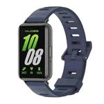 For Samsung Galaxy Fit 3 Mijobs Flat Hole Silicone Watch Band(Midnight Blue+Black)