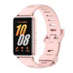 For Samsung Galaxy Fit 3 Mijobs Flat Hole Silicone Watch Band(Pink+Rose Gold)
