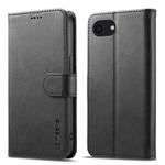 LC.IMEEKE Calf Texture Horizontal Flip Leather Case For iPhone SE 2024(Black)