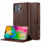 LC.IMEEKE Calf Texture Horizontal Flip Leather Case For iPhone 16 Pro Max(Brown)