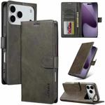 LC.IMEEKE Calf Texture Horizontal Flip Leather Case For iPhone 17 Pro Max(Grey)