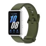 For Samsung Galaxy Fit 3 Mijobs Silicone Watch Band(Army Green+Silver)