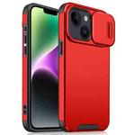 For iPhone 15 Plus / 14 Plus Sliding Camshield TPU + PC Phone Case(Red)