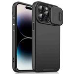 For iPhone 14 Pro Sliding Camshield TPU + PC Phone Case(Black)