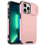 For iPhone 13 Pro Max Sliding Camshield TPU + PC Phone Case(Pink)