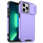 For iPhone 13 Pro Sliding Camshield TPU + PC Phone Case(Purple)