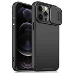 For iPhone 12 Pro Max Sliding Camshield TPU + PC Phone Case(Black)