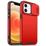For iPhone 12 / 12 Pro Sliding Camshield TPU + PC Phone Case(Red)