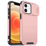 For iPhone 12 / 12 Pro Sliding Camshield TPU + PC Phone Case(Pink)