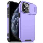 For iPhone 11 Pro Sliding Camshield TPU + PC Phone Case(Purple)