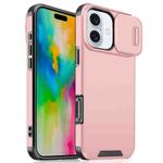 For iPhone 16 Sliding Camshield TPU + PC Phone Case(Pink)