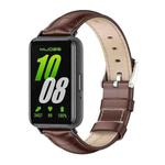 For Samsung Galaxy Fit 3 Mijobs Dual-sided Genuine Leather Watch Band(Bamboo Coffee Black)