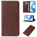 For Honor X7b Magnetic Closure Leather Phone Case(Brown)