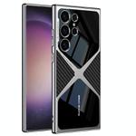 For Samsung Galaxy S25 Ultra 5G GKK Leather Electroplating Supersonic Speed Shockproof Phone Case(Carbon Fibre)