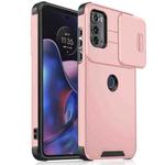 For Motorola Edge 2022 Sliding Camshield TPU + PC Phone Case(Pink)