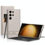 For Samsung Galaxy S25 Ultra 5G GKK Triumph Ultra-Thin Flip Leather Case without Pen(Grey)